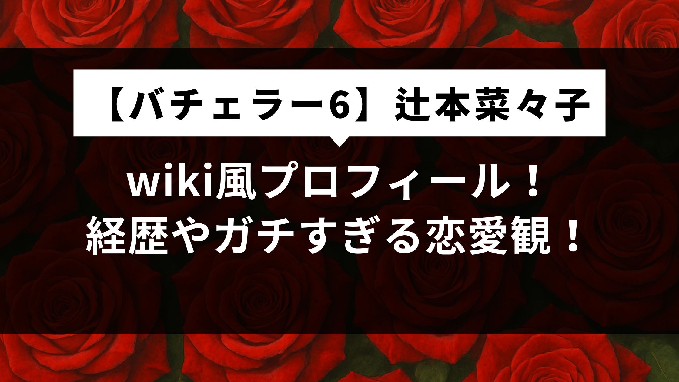 【バチェラー6】辻本菜々子wiki風プロフィール！経歴やガチすぎる恋愛観！