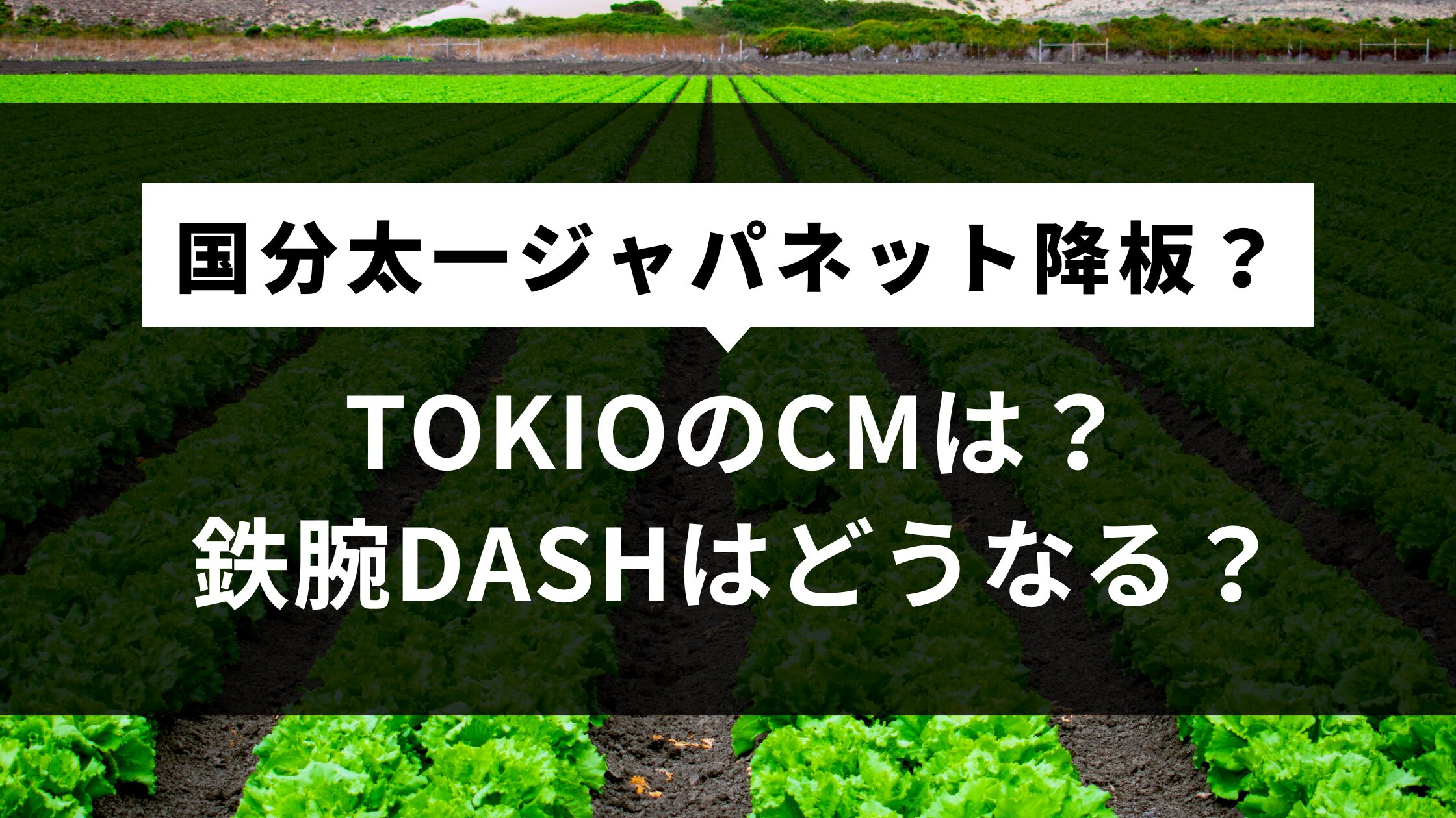 国分太一「ジャパネット」降板？TOKIOのCMは？鉄腕DASHはどうなる？