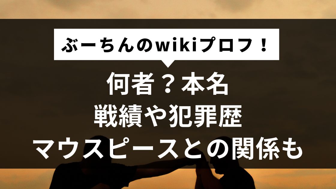 何者？本名・戦績や犯罪歴｜マウスピースとの関係も