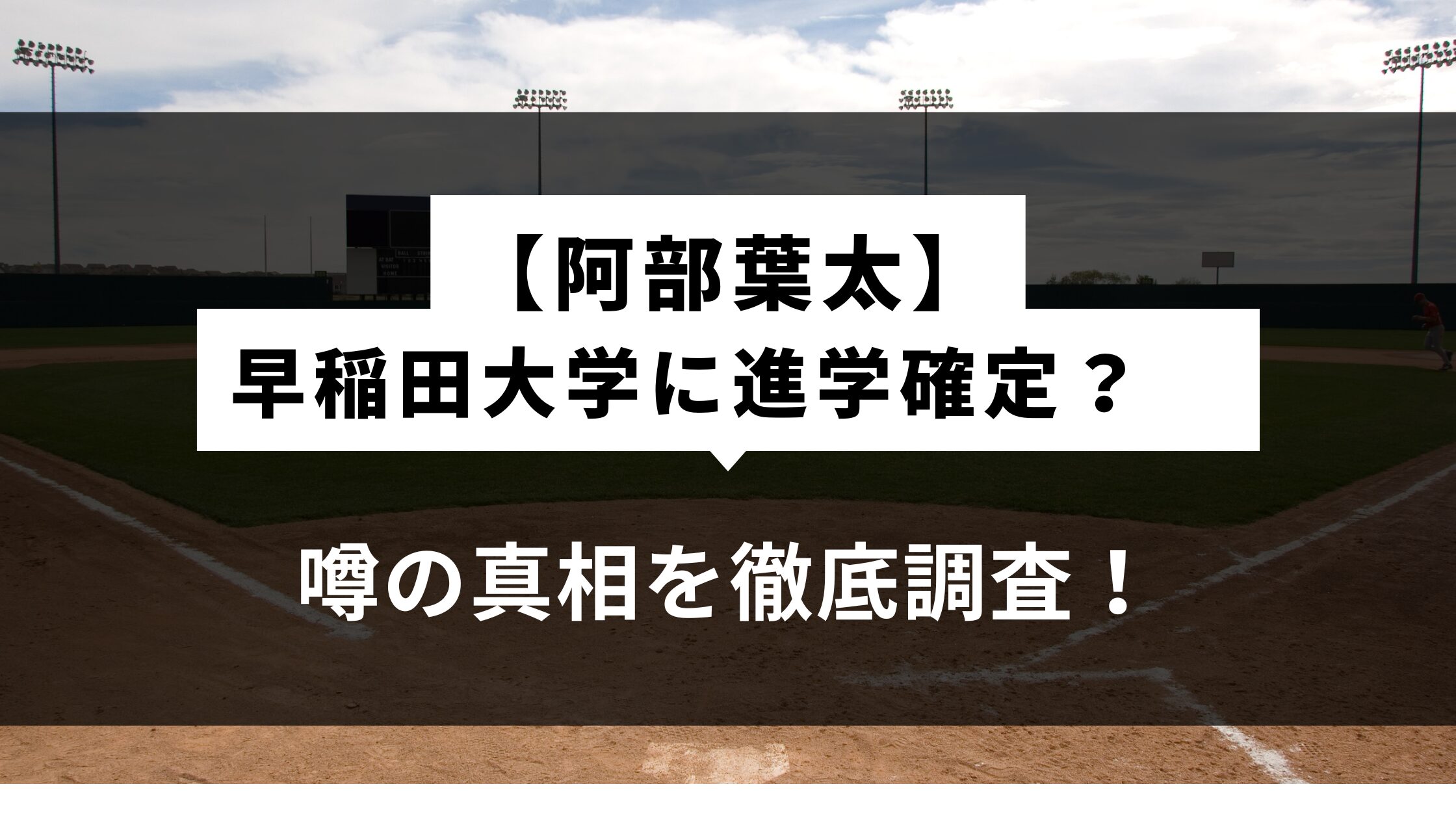 【阿部葉太】早稲田大学に進学確定？噂の真相を徹底調査！